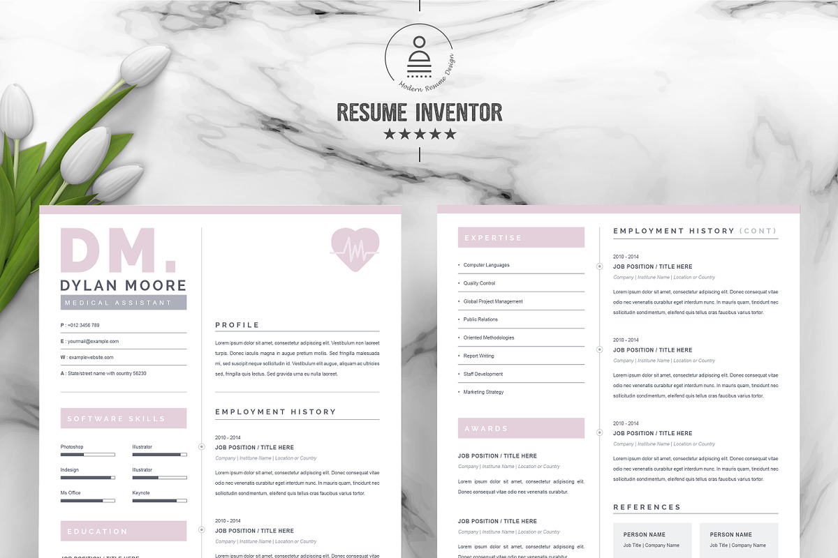 Resume Template for Medical, a Resume Template by ResumeInventor (Photo 2 of 6)
