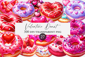Valentine Donut Clipart, an Illustration by Designworld