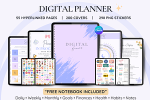 Undated Digital Planner, a Templates & Theme by LumusStudio