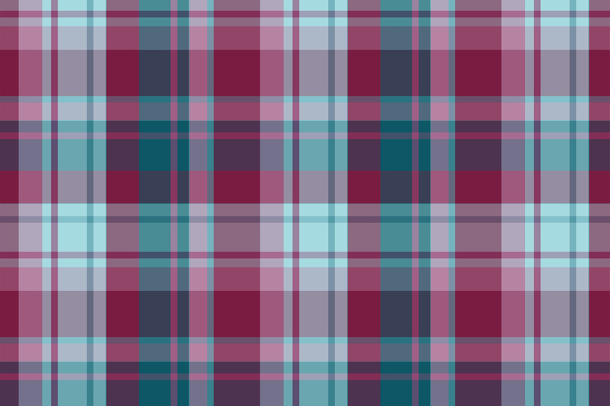 Teal and Wine Fashion Plaid Seamless, a Pattern Graphic by Sharon Schwalbe