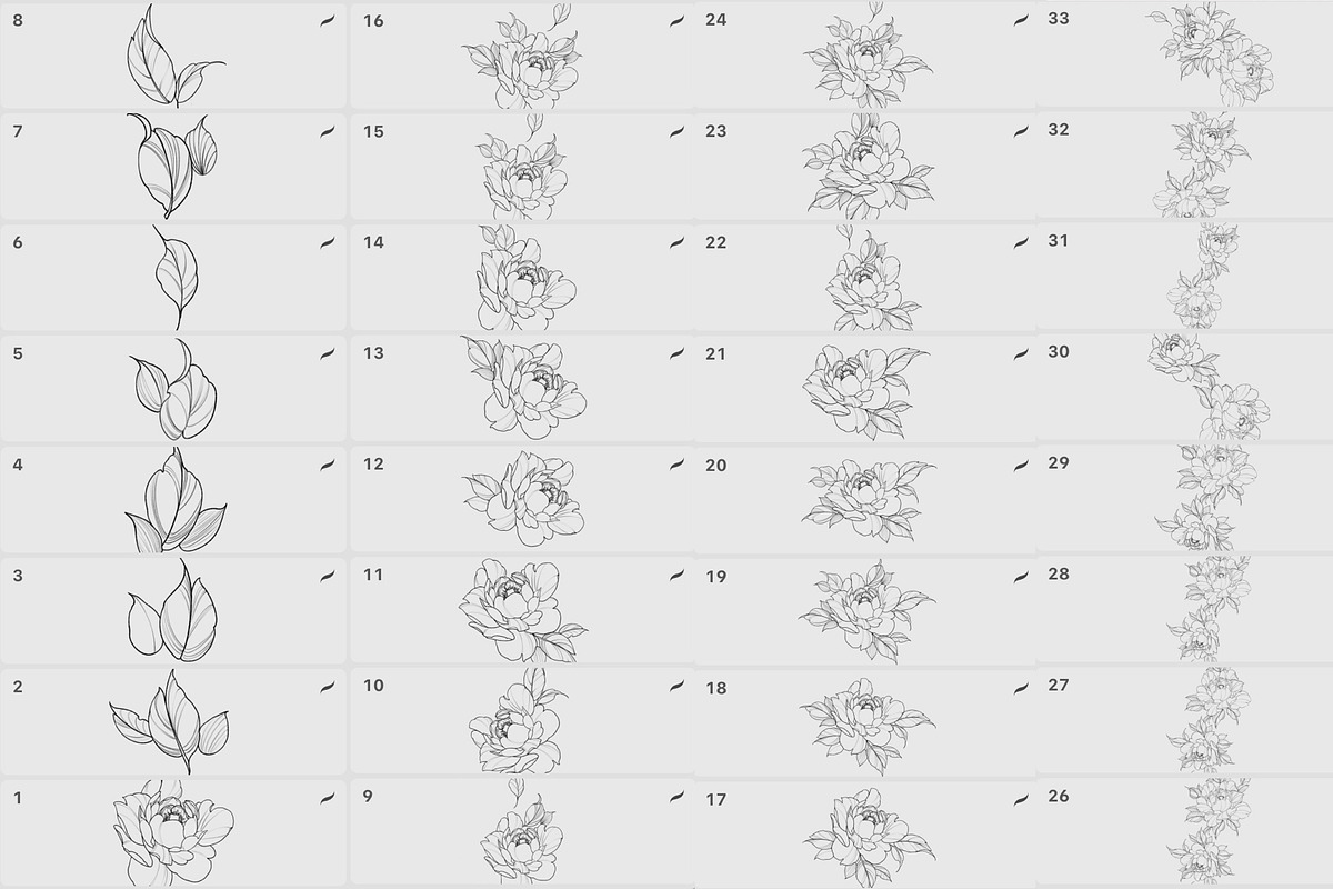 Procreate flower stamp, garden, a Brush Add-On by AnnaPolitmerskaja (Photo 2 of 4)