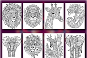 120 Animals Mandala Coloring Pages, a Seasonal Illustration by BrandlyTemplate (Thumbnail 3 of 4)