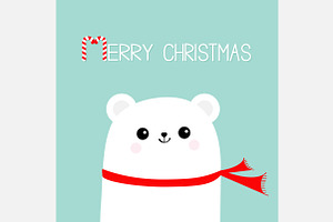 Merry Christmas Polar Bear Santa Hat