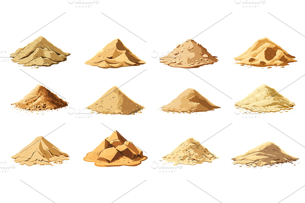 Sand pile set. Abstract stack shapes, an Object Illustration by Valerie Bodnar