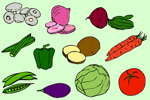 Vegetables Vector Clip Art / Icons