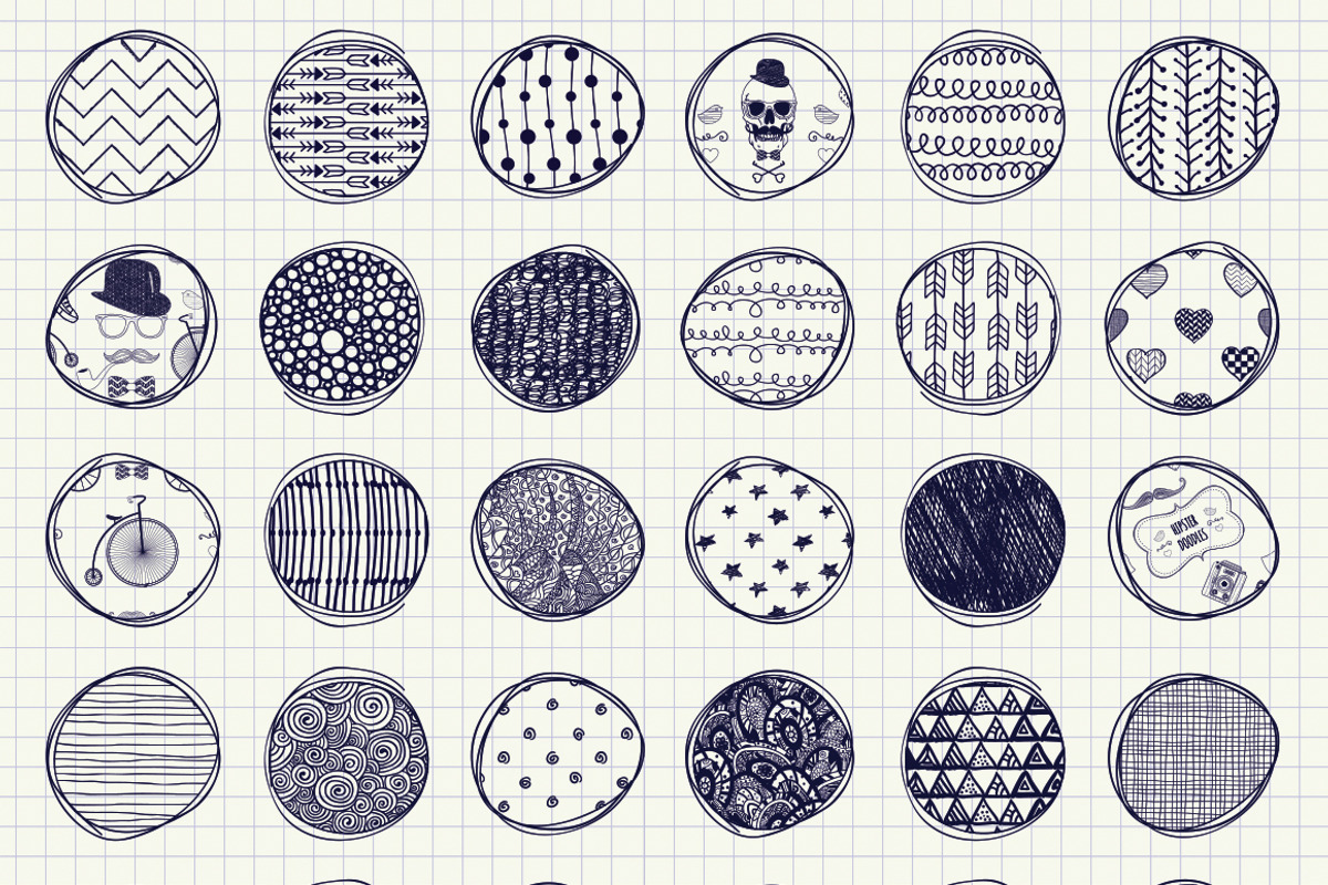 32 Pen Drawing Seamless Patterns