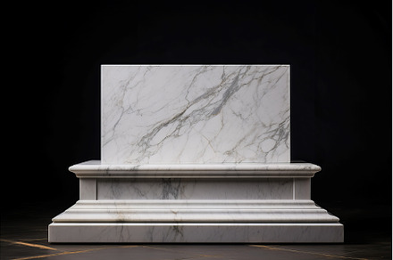 Marble podium. Generate Ai, a Nature Photo by Ylivdesign