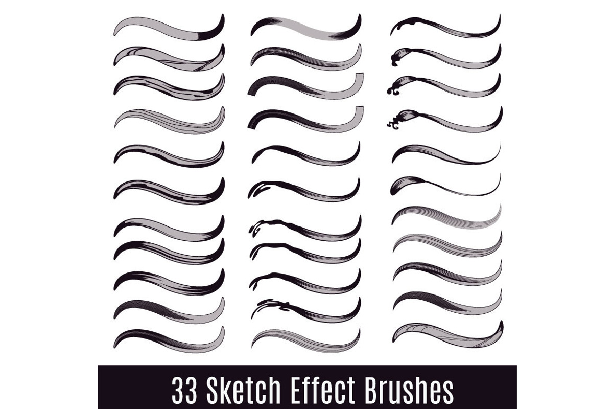 Vector Hand Drawn Sketch Brush Set preview 2