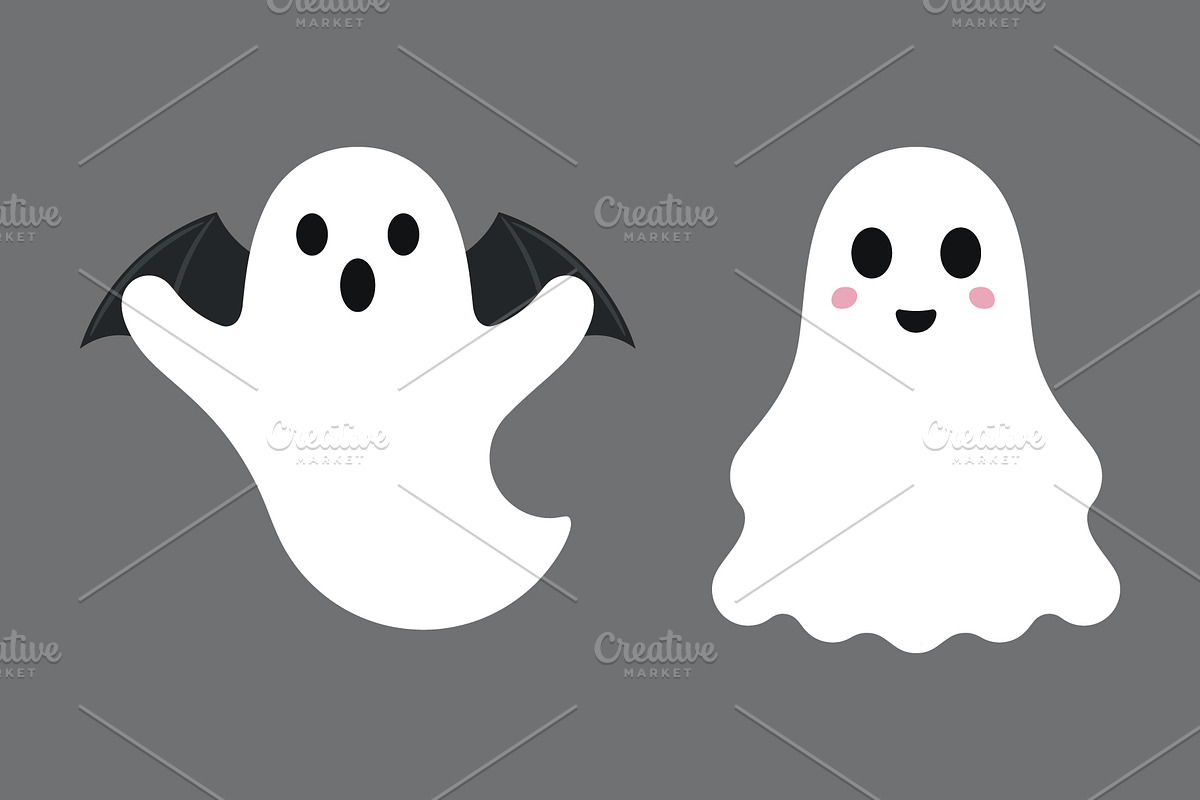 Cute Halloween ghost characters, a Seasonal Illustration by Yayasya (Photo 3 of 3)