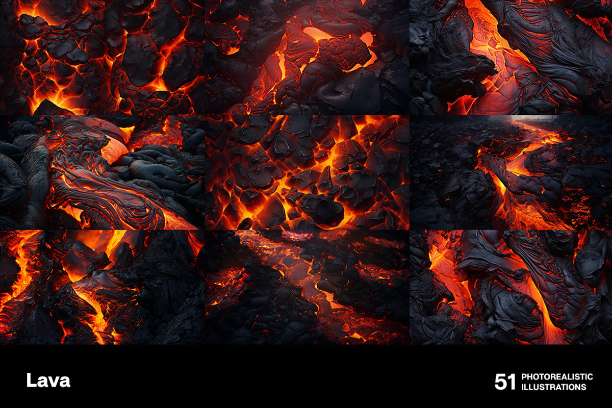 Lava. 51 images, a Texture Illustration by Handmadefont (Photo 2 of 13)