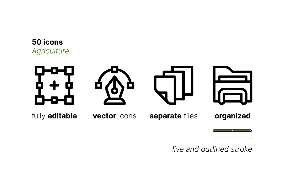 50 Agriculture Icons, an Outline Icon by Side Project (Photo 3 of 7)