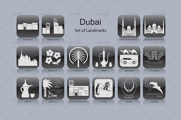 Dubai Landmark Icons (16X)