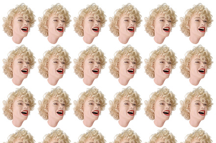 Marylin monroe head motif seamless pattern