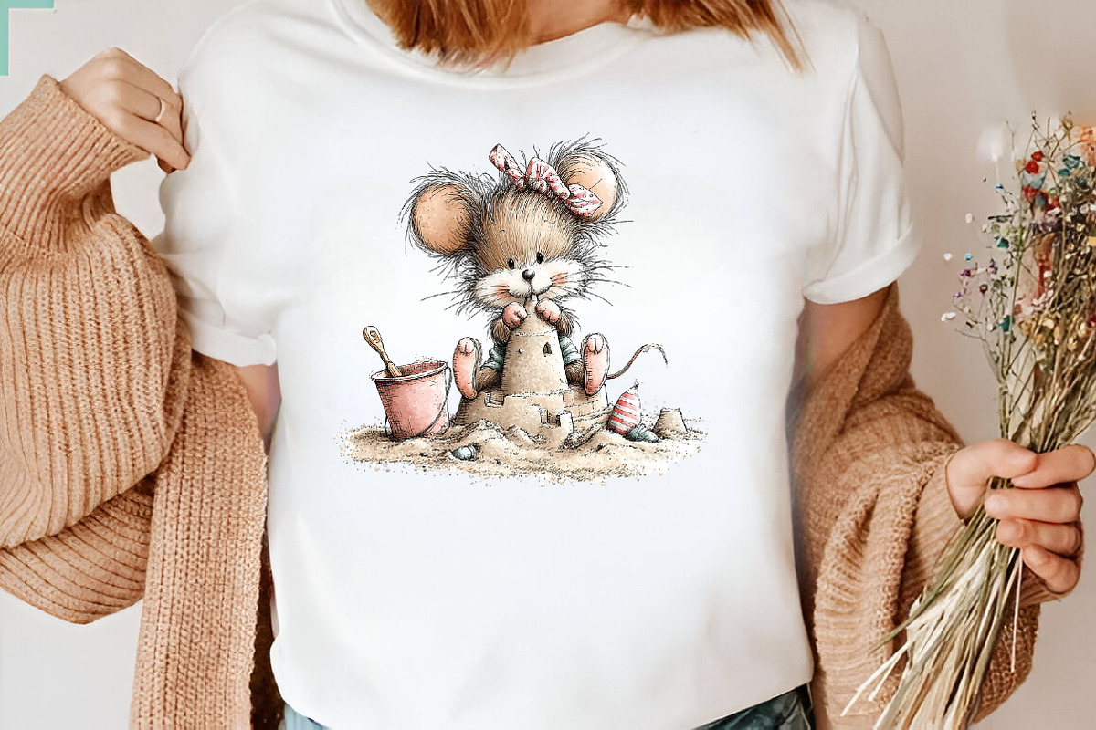 Whimsical Summer Mouse Clipart, an Illustration by CreationArt (Photo 7 of 7)