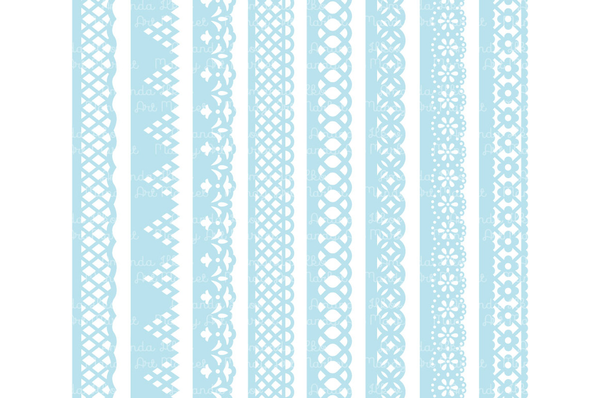 Soft Blue Lace Borders Clipart, an Illustration by Amanda Ilkov (Photo 4 of 5)