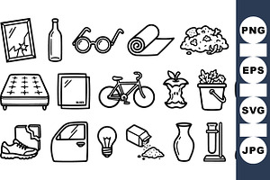 Minimalist Line Art Object Set, an Illustration by designvectx