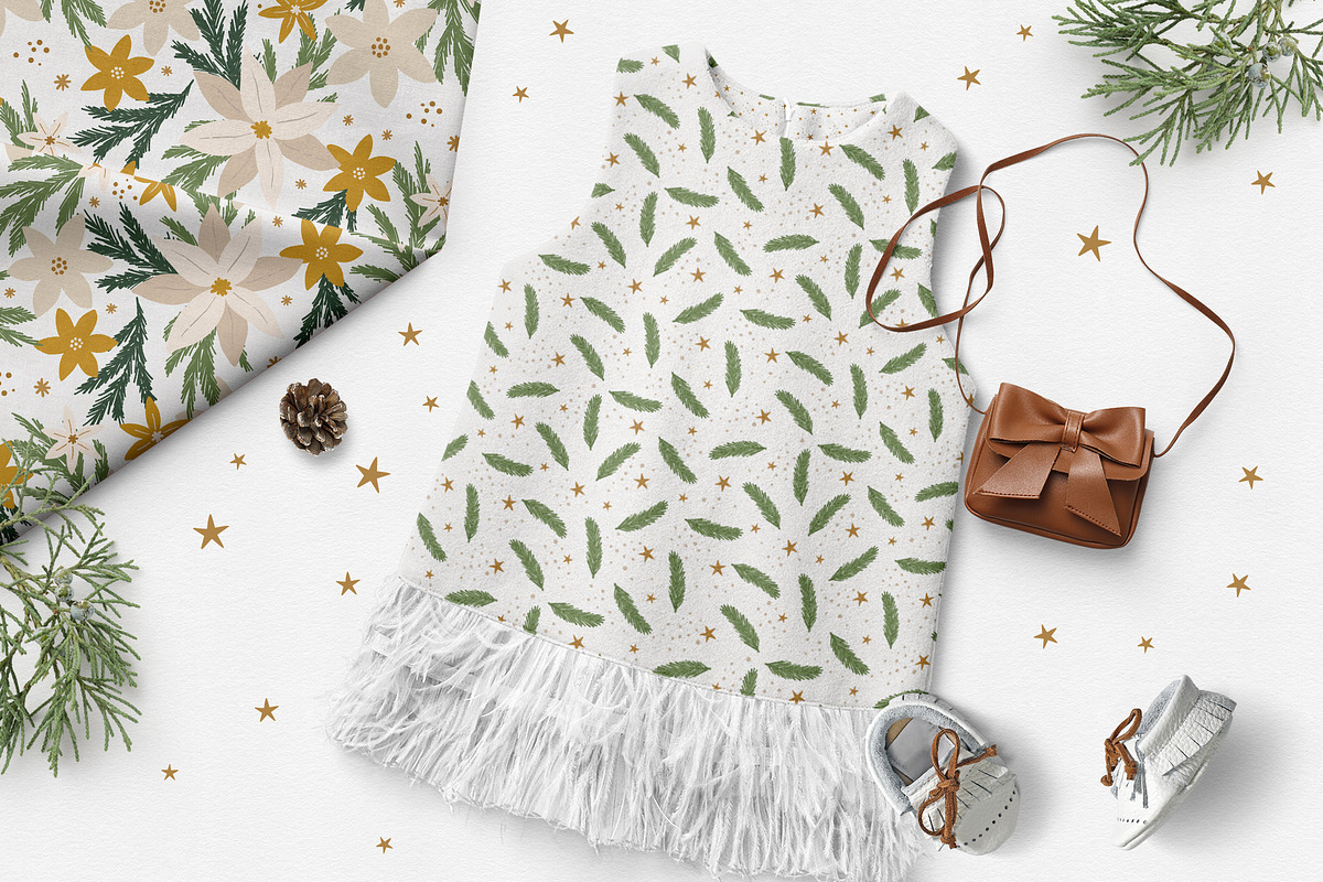 White Beige Boho Christmas, a Decorative Illustration by Cozy pattern shop (Photo 11 of 12)