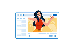 Young woman making ok sign in web, a Technology Illustration by pikepicture