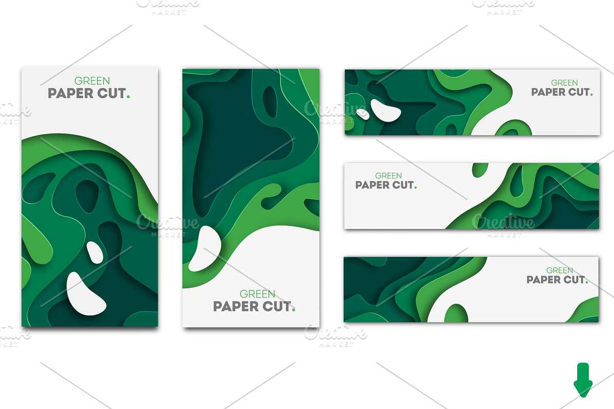 Banners paper cut, colorful set, a Flyer Template by Vitaliy Starkov (Photo 7 of 11)