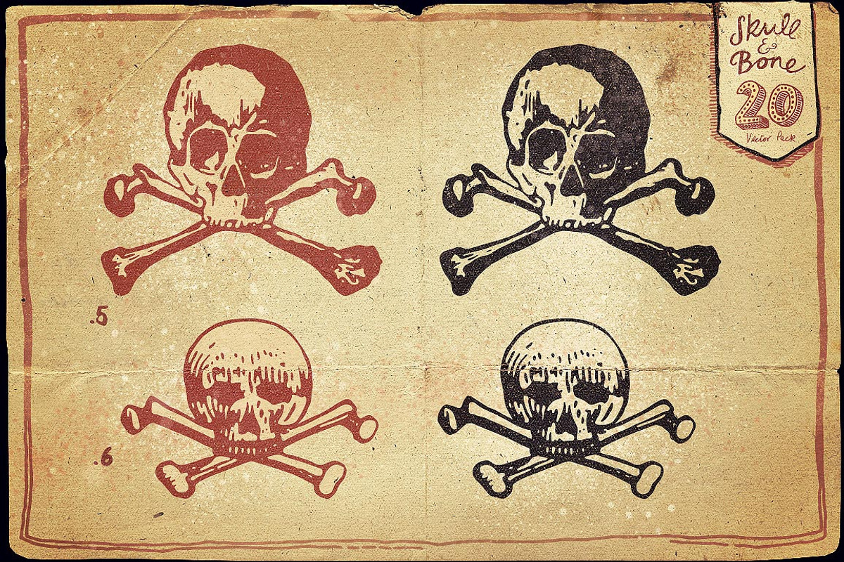 Vintage Skull and Bone Vector pack, an Illustration by Itsmesimon (Photo 5 of 11)