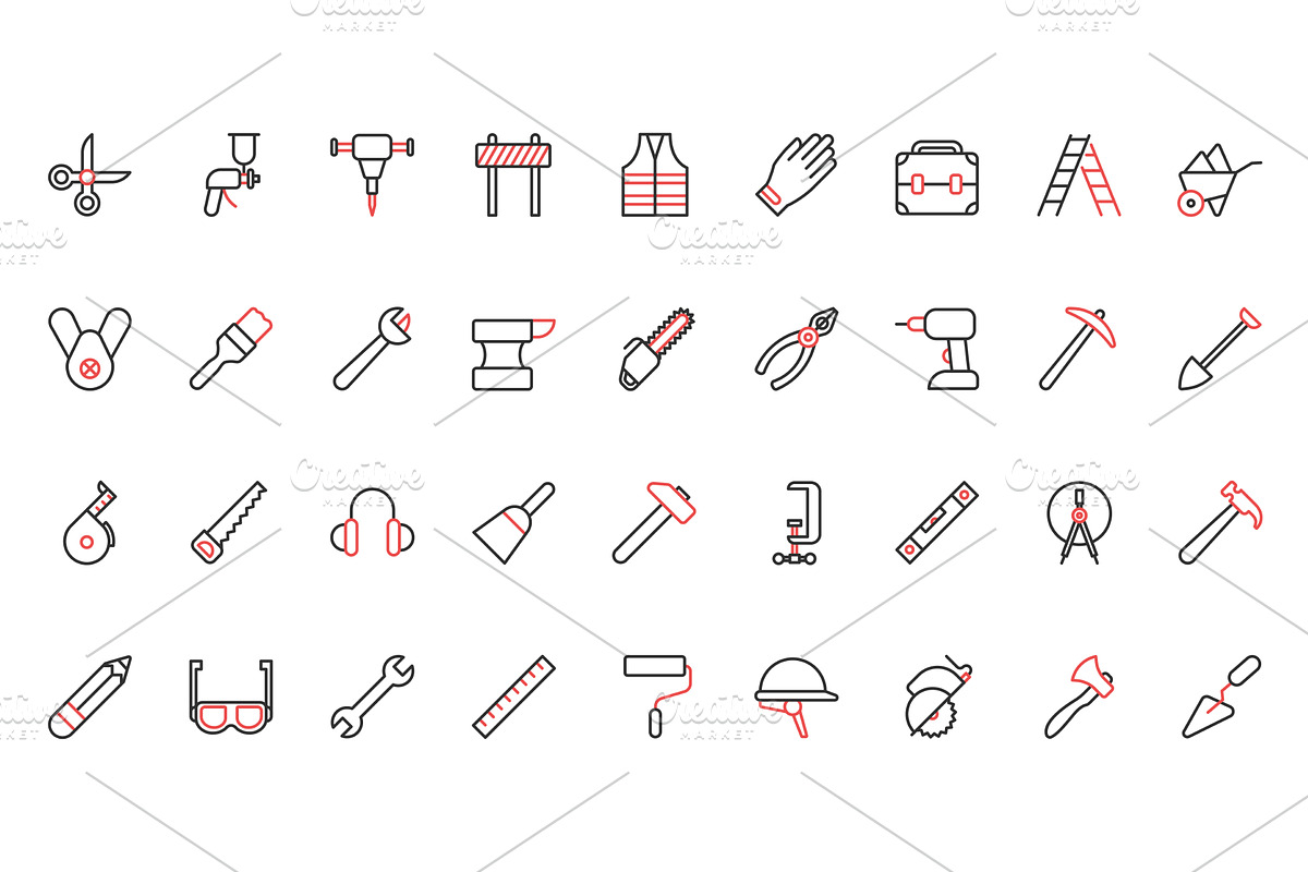 Construction icons, an Illustration by Lemberg Vector