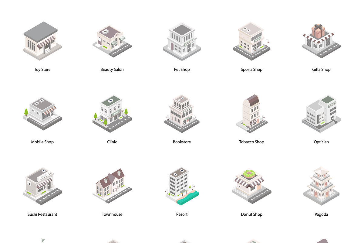 Isometric City Building Illustration, a Finance Illustration by Brickclay (Photo 7 of 9)