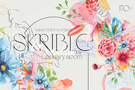 Meadow florals & abstract line art