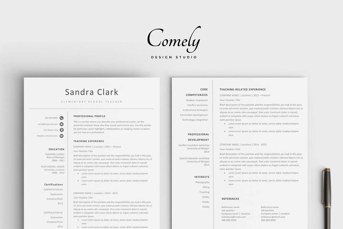 Resume Template, a Resume Template by Comely Design Studio (Photo 2 of 5)