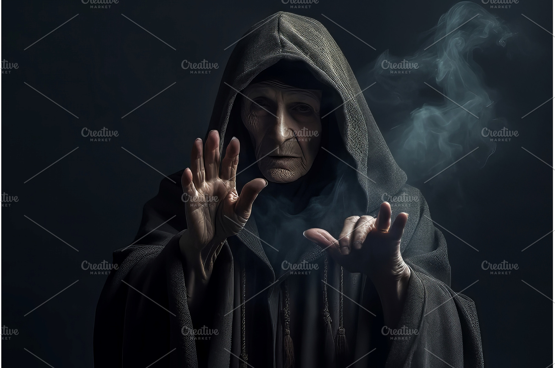Old witcher smoke magic. Generate AI, an Architecture Photo by Ylivdesign
