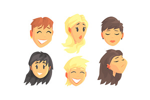 People Avatars Vector Set. Face, a Person Illustration by TopVectors