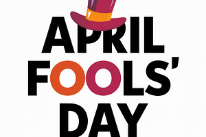 April fools with funny hat typograph, a Photo by Pixeness Studio