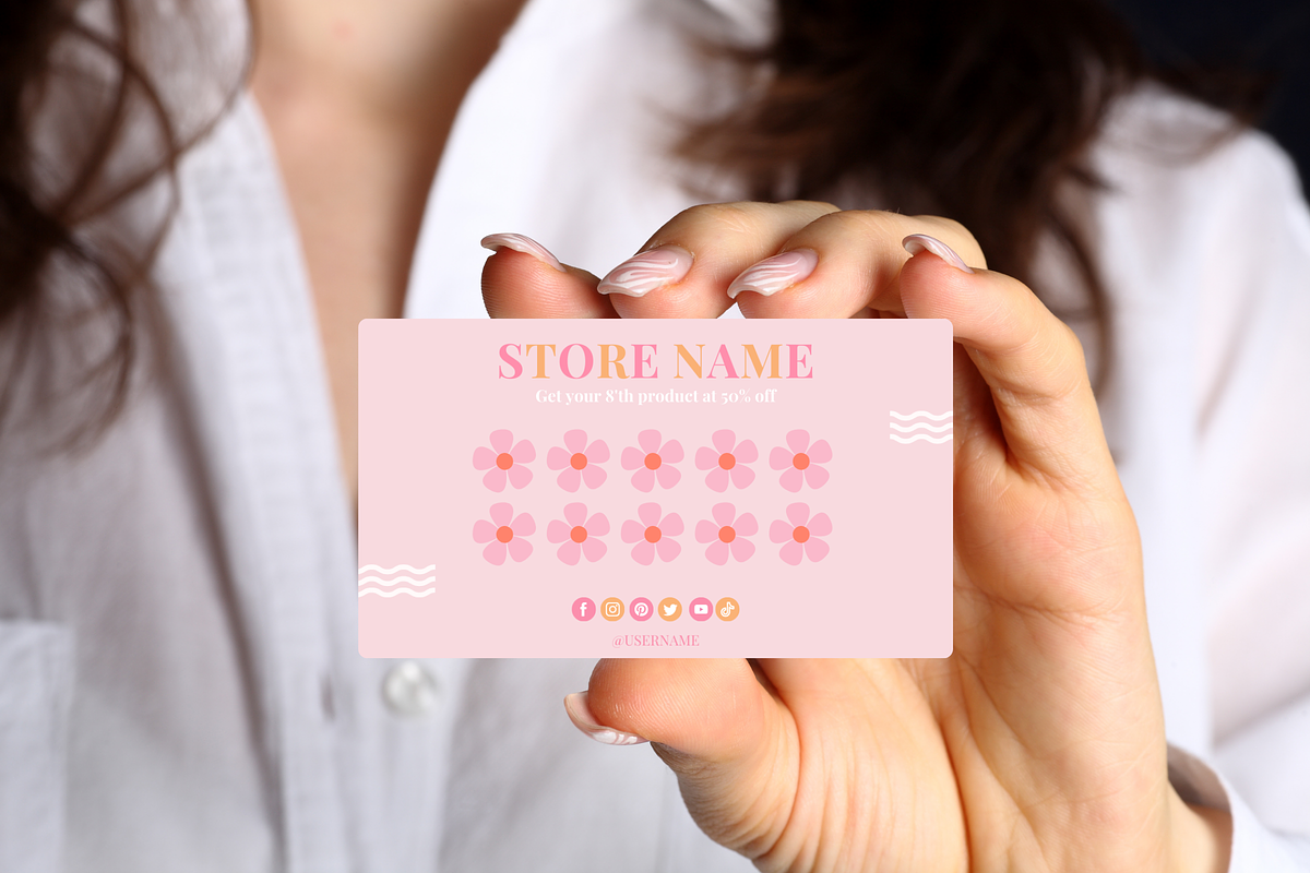 Cute Loyalty Card Template - 2 Sides, a Card Template by SunshineStudioBoutique (Photo 7 of 10)