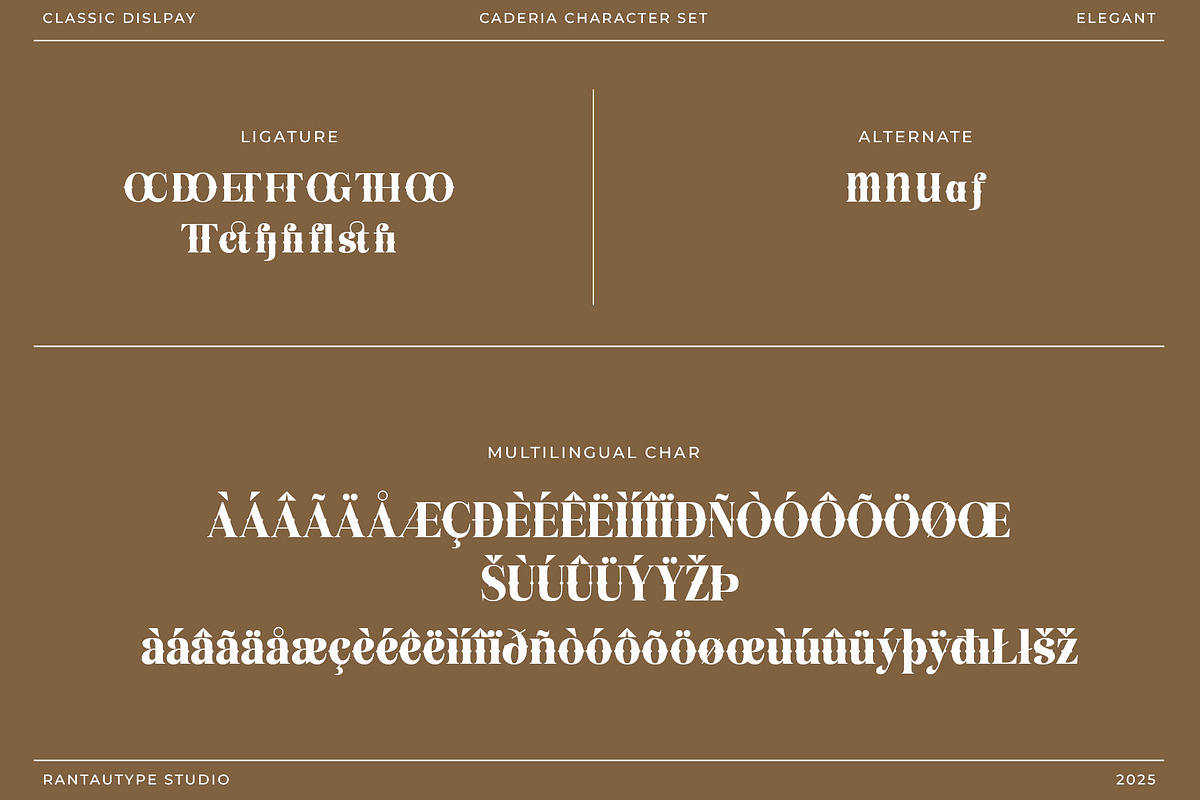 Caderia Vintage Display Serif Font, a Serif Font by RantautypeStudio (Photo 17 of 17)