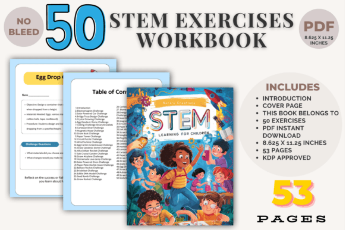 50 STEM Exercises Workbook Ebook 2025