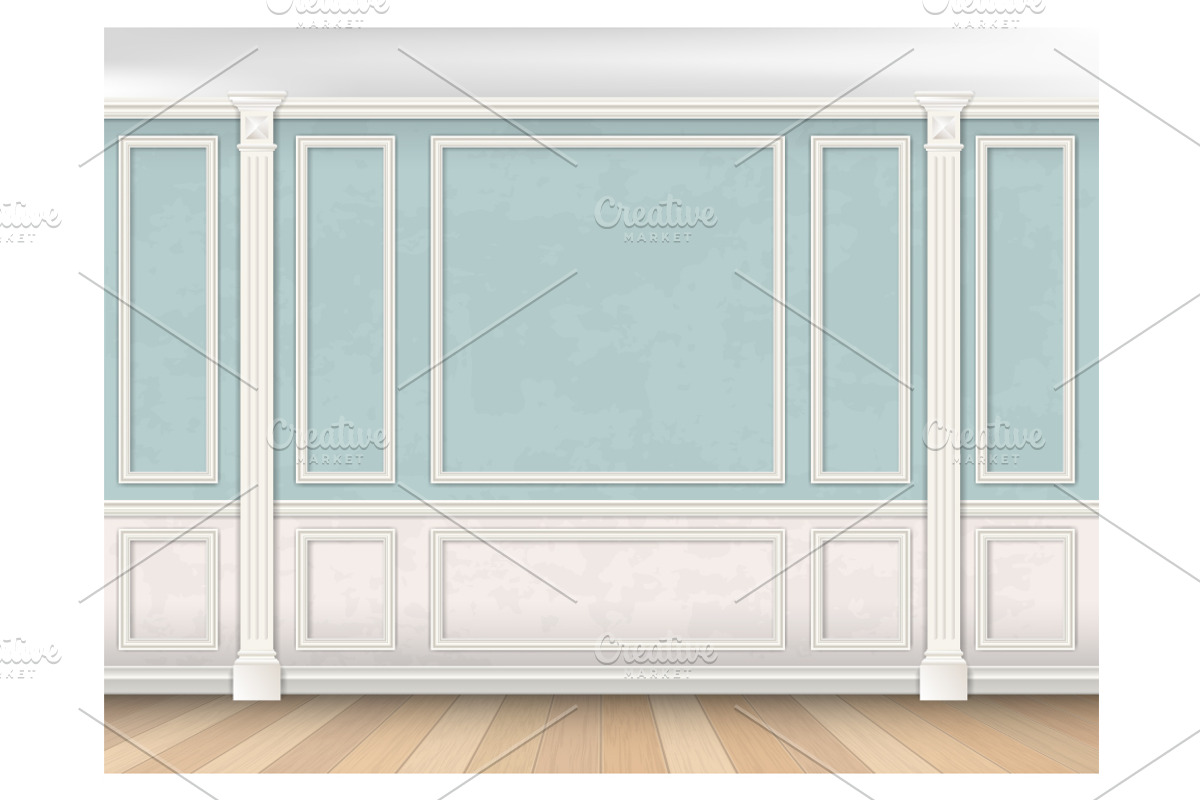 The wall of classic interior. Vector, a Decorative Illustration by belander (Photo 6 of 7)
