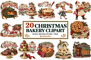 Christmas Bakery Clipart Bundle