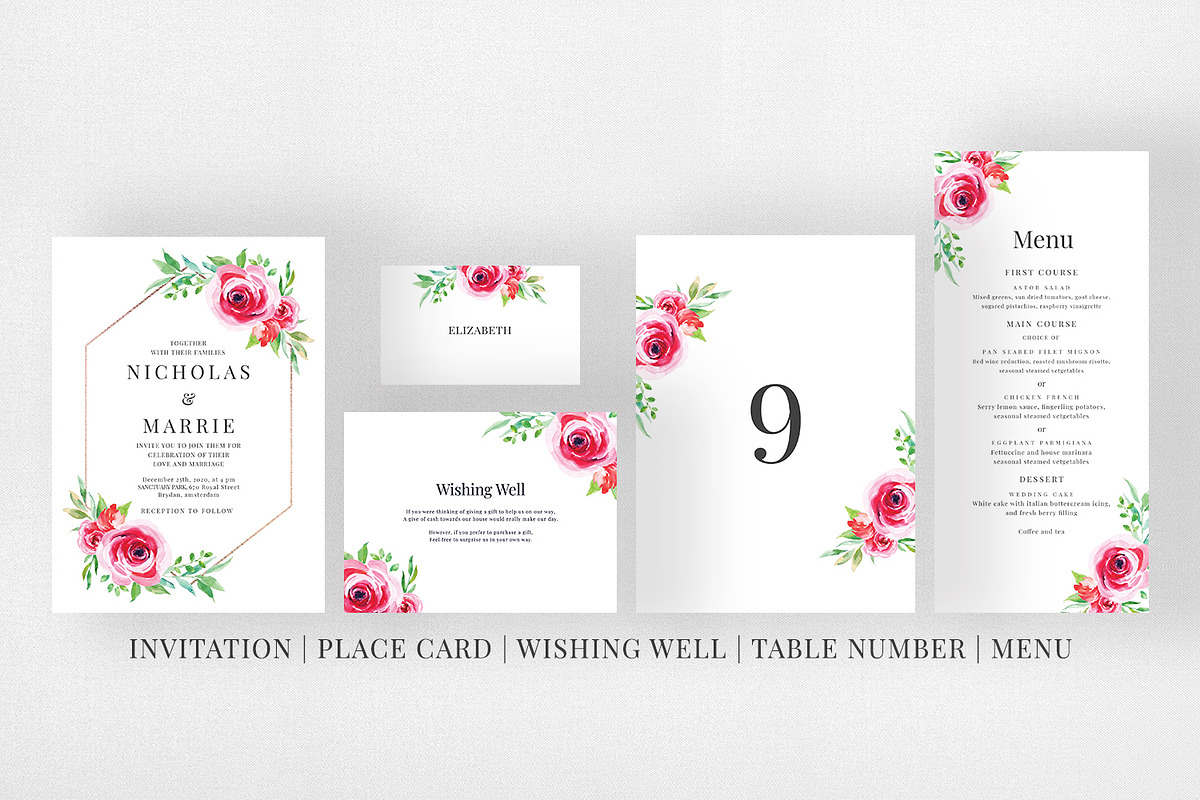 Watercolor Floral Wedding Suite, an Invitation Template by Azka Creative (Photo 5 of 5)
