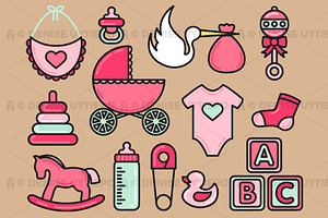 Baby Set Outlined & Colored