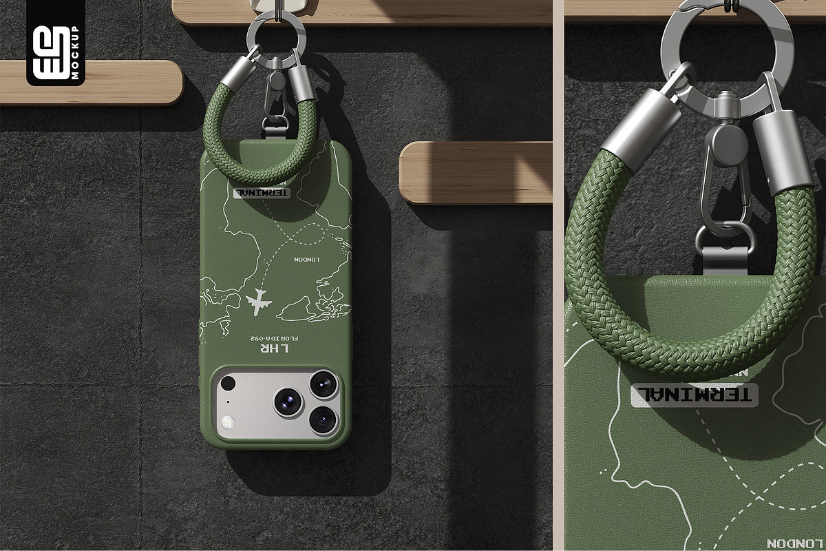 iPhone Case with Wrist Strap Mockup, an iPhone Mockup by SD Mockup (Photo 2 of 5)