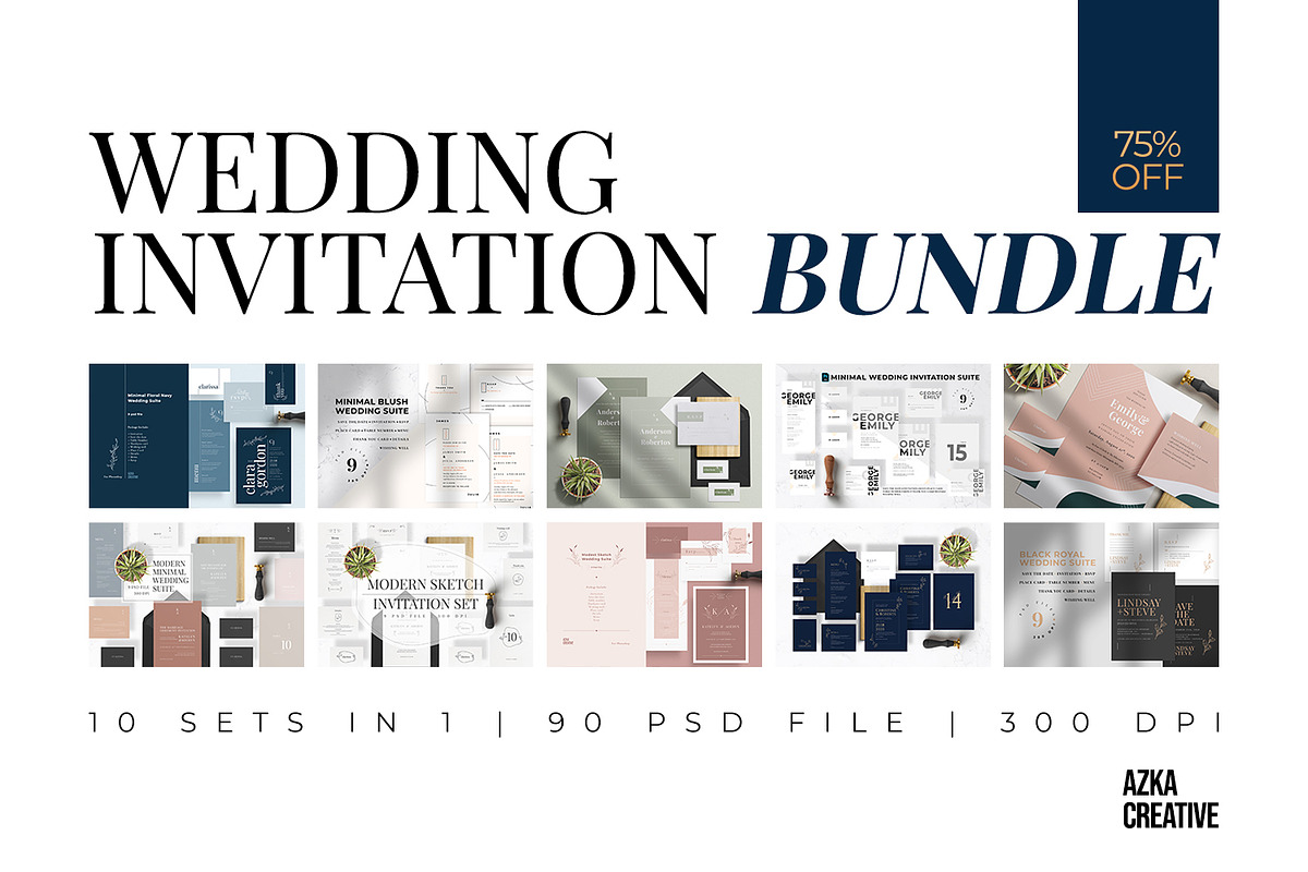 Wedding Invitation Bundle, an Invitation Template by Azka Creative (Photo 1 of 11)