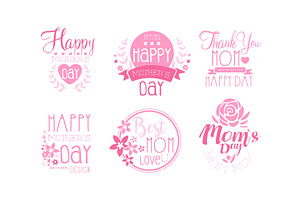 Mother Day Greeting Labeles and, an Object Illustration by TopVectors