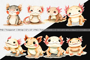 Watercolor Clipart Axolotl Wildlife, a Graphic by Artnoy (Thumbnail 2 of 5)
