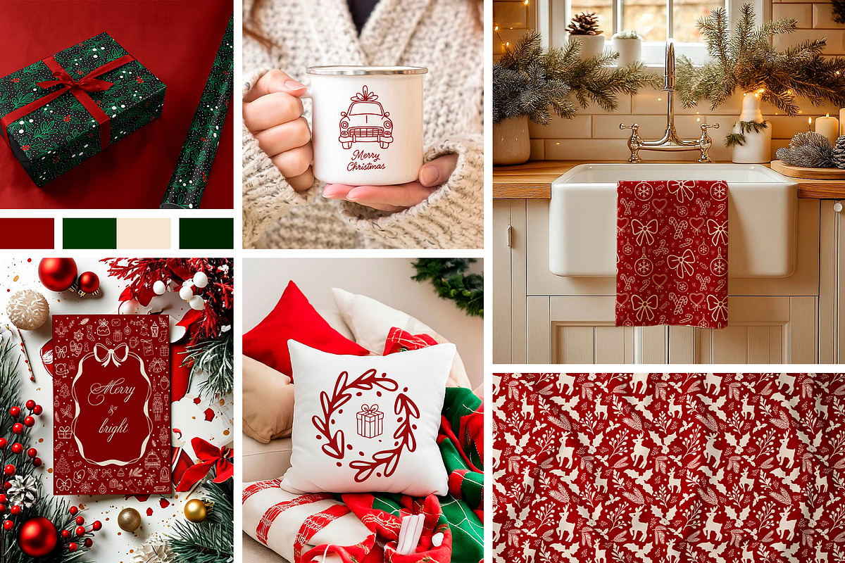 Whimsical Christmas Illustration Set, a Seasonal Illustration by SunnJaneArt (Photo 11 of 13)