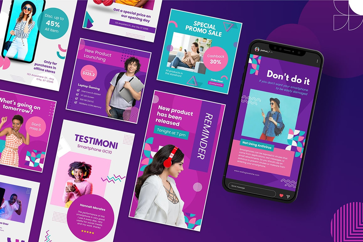 Techno Fun 2in1 Canva Template, a Social Media Template by Brandearth RRGraph (Photo 3 of 6)