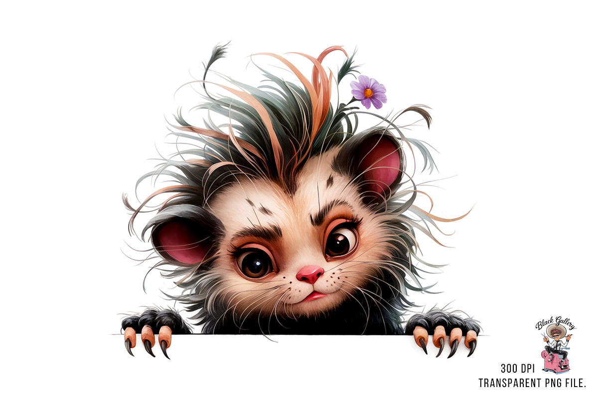Cute Opossum PNG Clipart Bundle, a Graphic by Clipart Bloom (Photo 4 of 11)