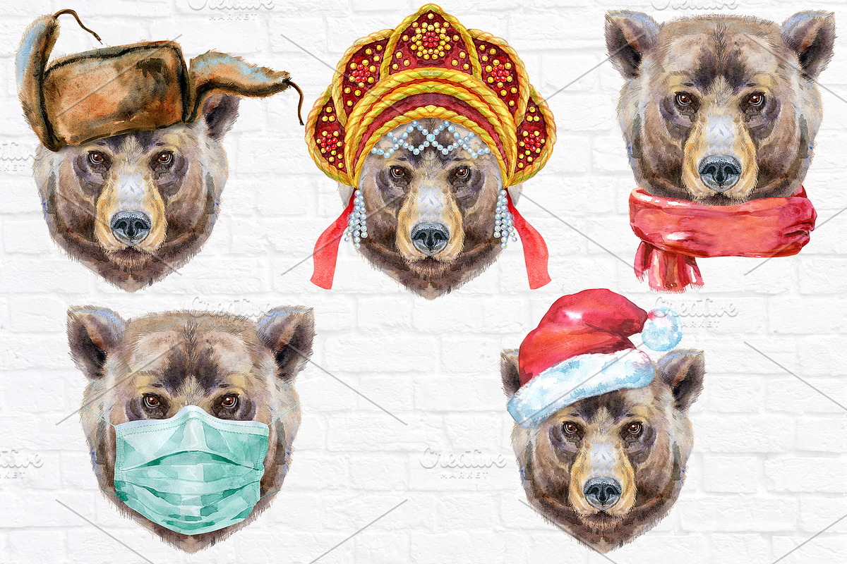 Cute watercolor bear, an Animal Illustration by Watercolor fantasy (Photo 5 of 5)