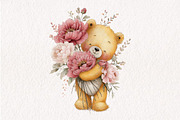 Whimsical Spring Teddy Bear Clipart, an Illustration by CreationArt (Thumbnail 9 of 10)