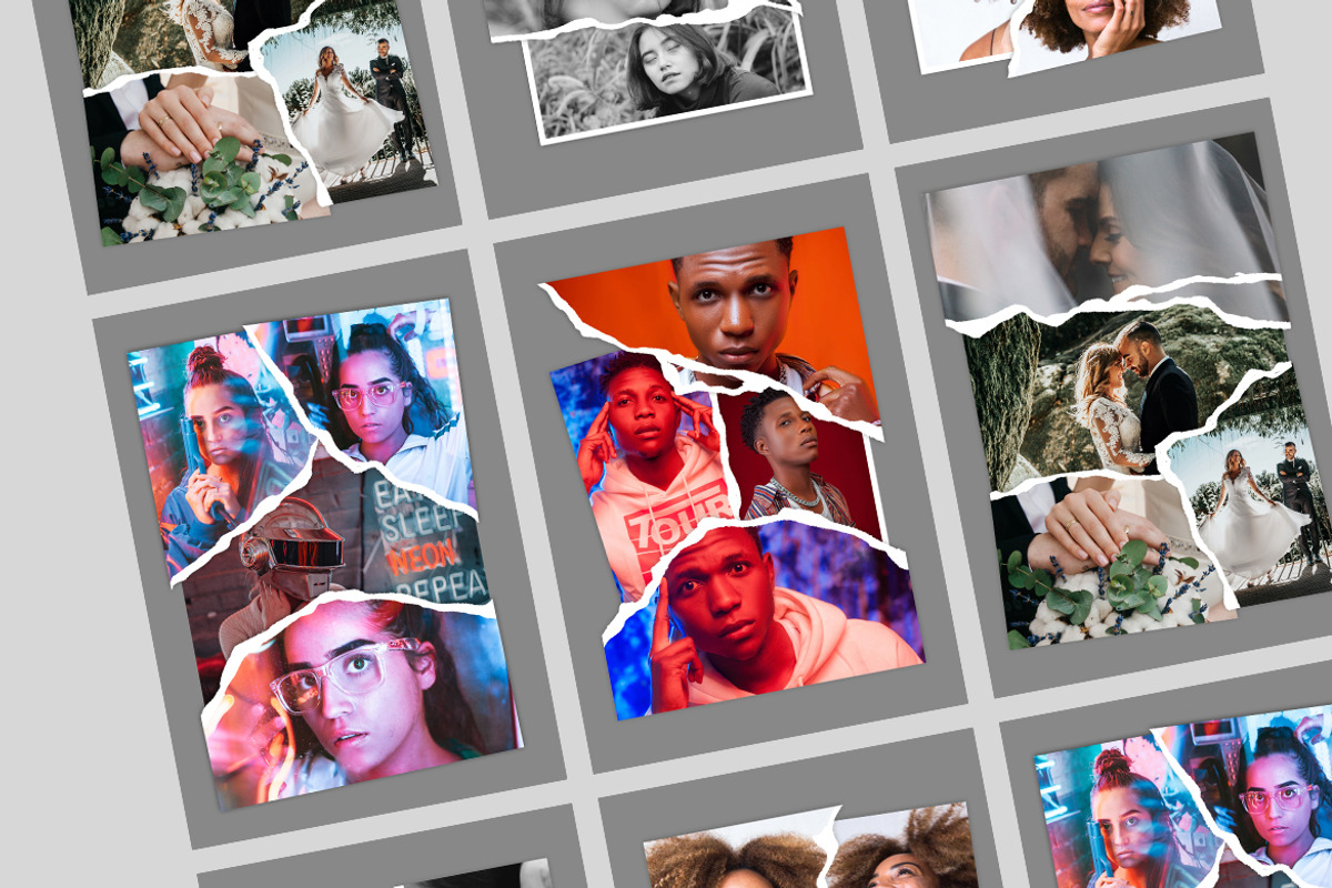 Photo Collage with Torn Effect, a Books & Magazine Mockup by Weape Studio (Photo 5 of 5)