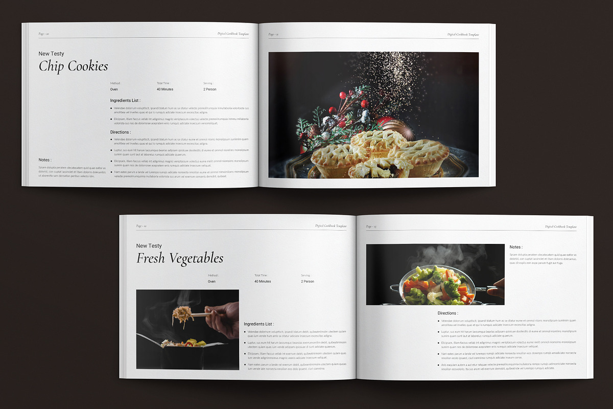 Digital Cook Book Template Landscape, a Brochure Template by E-Type (Photo 5 of 7)