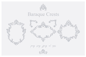 Baroque frames and crests